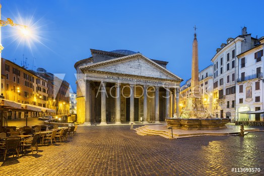 Picture of Pantheon by night Rome Italy